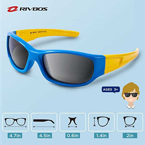 RIVBOS Rubber Kids Polarized Sunglasses With Strap Glasses Shades for Boys Girls Baby and Children Age 3-10 RBK037 - Image 5