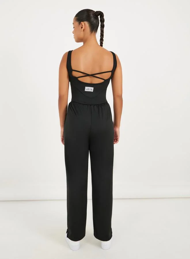 ستايلي Gymspire Edition - Label Cross Back Longline Sports Bra