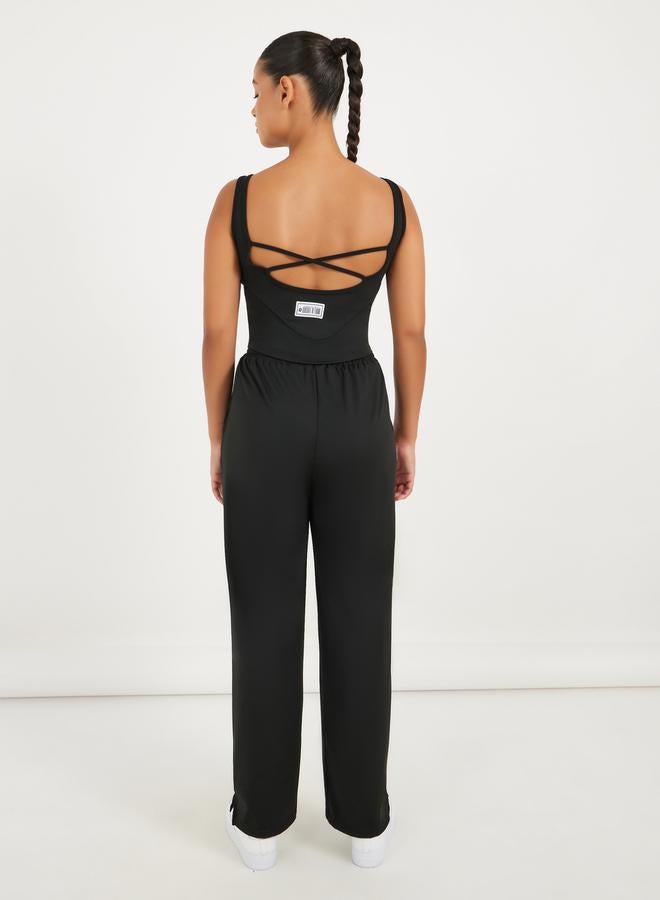 Gymspire Edition - Label Cross Back Longline Sports Bra
