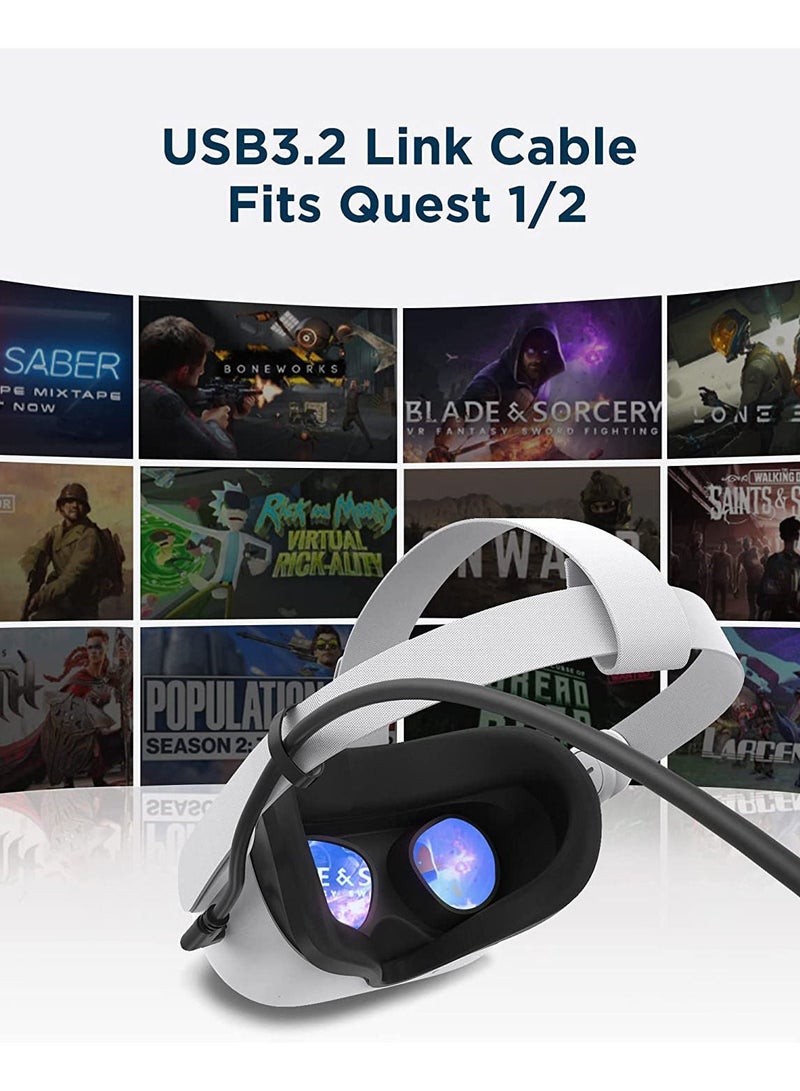 USB C Cable 16 Feet/5 Meters, High Speed Data Transfer Fast Charging Oculus Link Virtual Reality Headset for Quest 2 by - Image 2