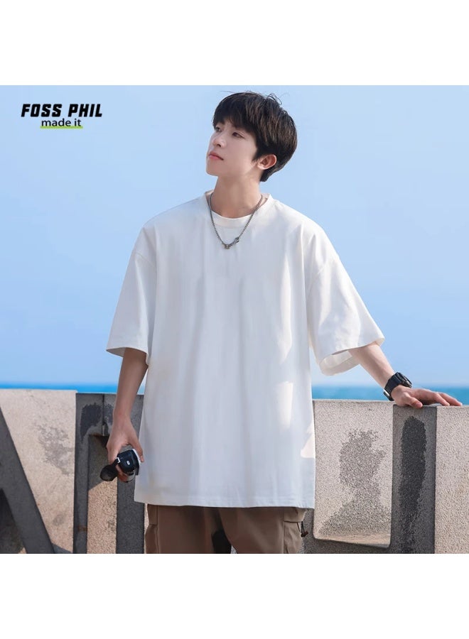 Foss Phil & Popeye Co-branded Short Sleeve Men's And Women's Summer American Style Loose Cotton T-shirt Top F0011 White XL - Image 2
