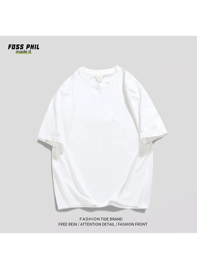 Foss Phil & Popeye Co-branded Short Sleeve Men's And Women's Summer American Style Loose Cotton T-shirt Top F0011 White XL - Image 5