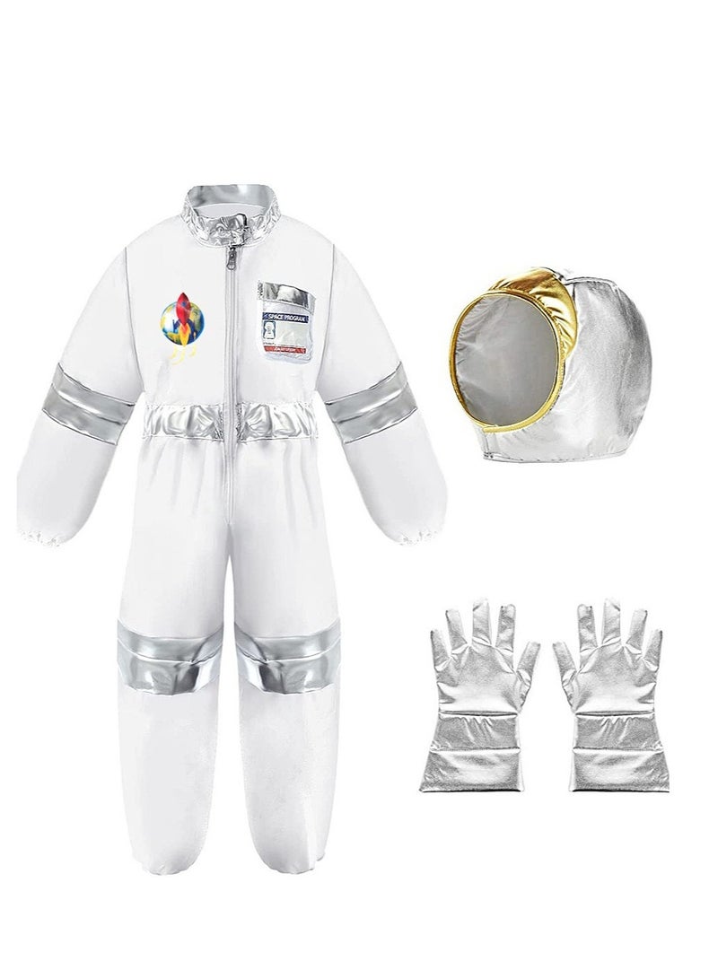 Children's Astronaut Clothing Space Pilot Jumpsuit With Chest Badge Helmet And Gloves Party Performance Performance Costumes Dance Platform Costumes - Image 2