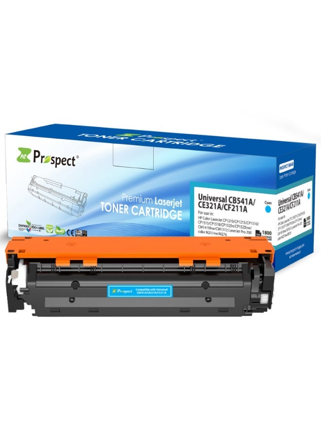 Prospect Toner 131A 128A 125A  Cyan Laser Compatible with HP Models 131A CF211A / 128A CE321A / 125A CB541A Printers HP Color LaserJet CP1210/CP1215/CP1510/CP1515/CP1518/CP1525n /CP1525nw/CM1415fnw/CM1312/LaserJet Pro 200 color/M251nw/M276 (Cyan) - Image 1
