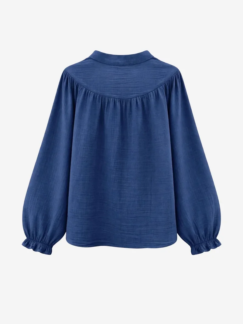 ميكسراي Mixray Cotton Mandarin Collar Button Shirt