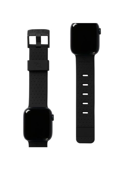 RIP CURL x UAG Compatible with Apple Watch Band 41/40/38mm for iWatch Series SE2/8/1-7/SE Trestles Black, Soft Touch Silicone Adjustable Replacement Strap