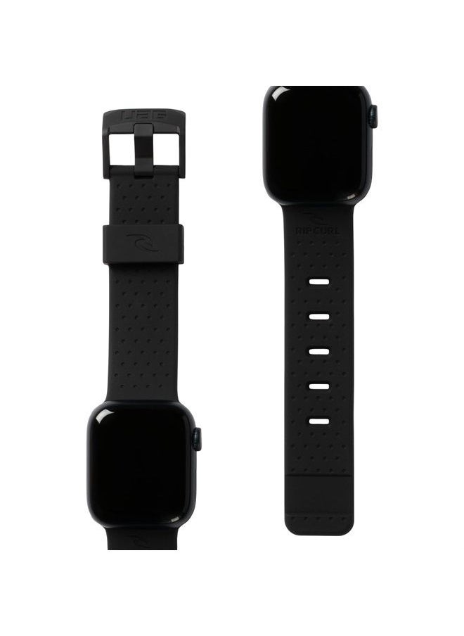 Urban Armor Gear - RIP CURL x UAG Compatible with Apple Watch Band 41/40/38mm for iWatch Series SE2/8/1-7/SE Trestles Black, Soft Touch Silicone Adjustable Replacement Strap - Image 1