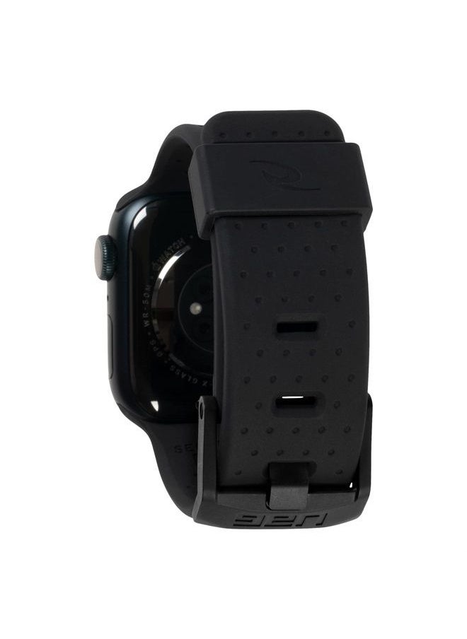Urban Armor Gear - RIP CURL x UAG Compatible with Apple Watch Band 41/40/38mm for iWatch Series SE2/8/1-7/SE Trestles Black, Soft Touch Silicone Adjustable Replacement Strap - Image 1