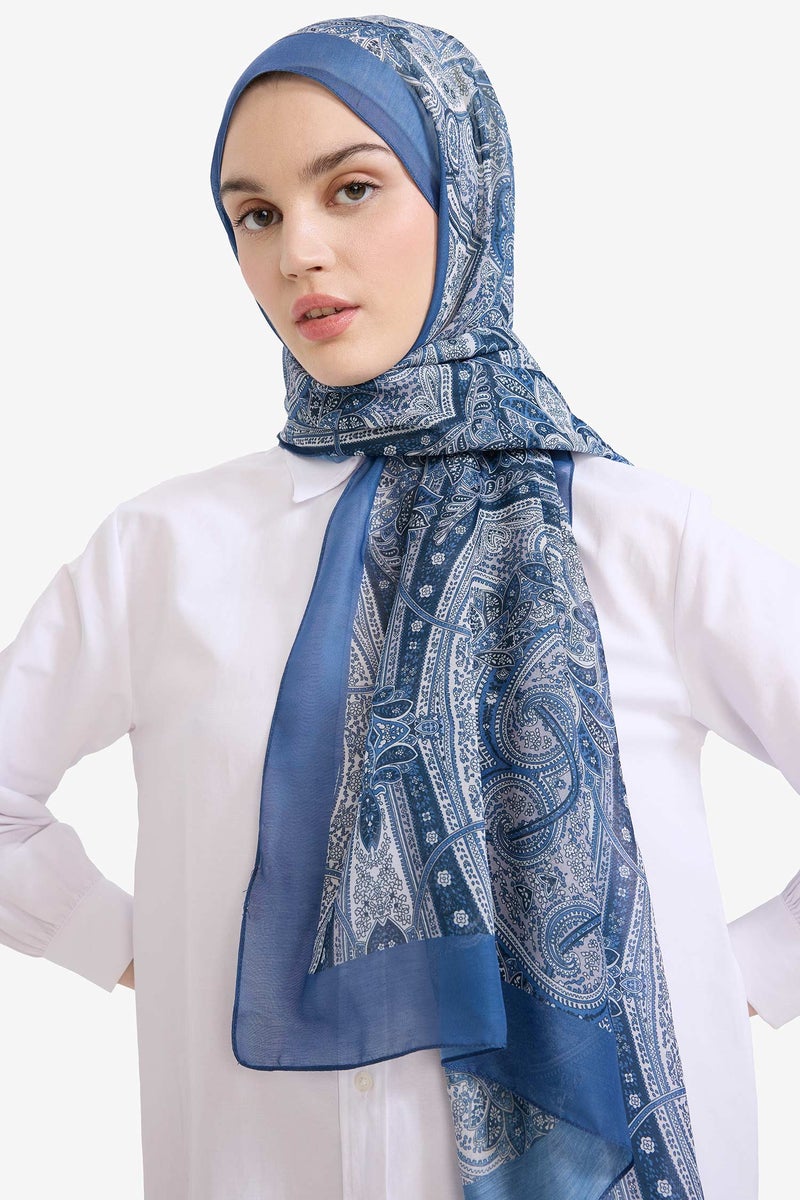DeFacto Blue Woman Blue Scarfs Casual - Image 4