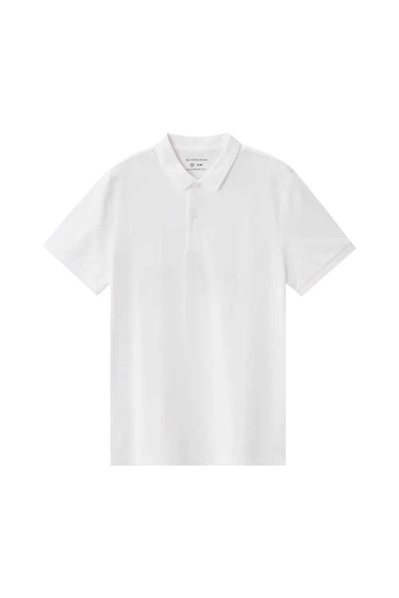 جيوردانو بولو رجالي بقصة ضيقة من قماش البيكيه - أبيض