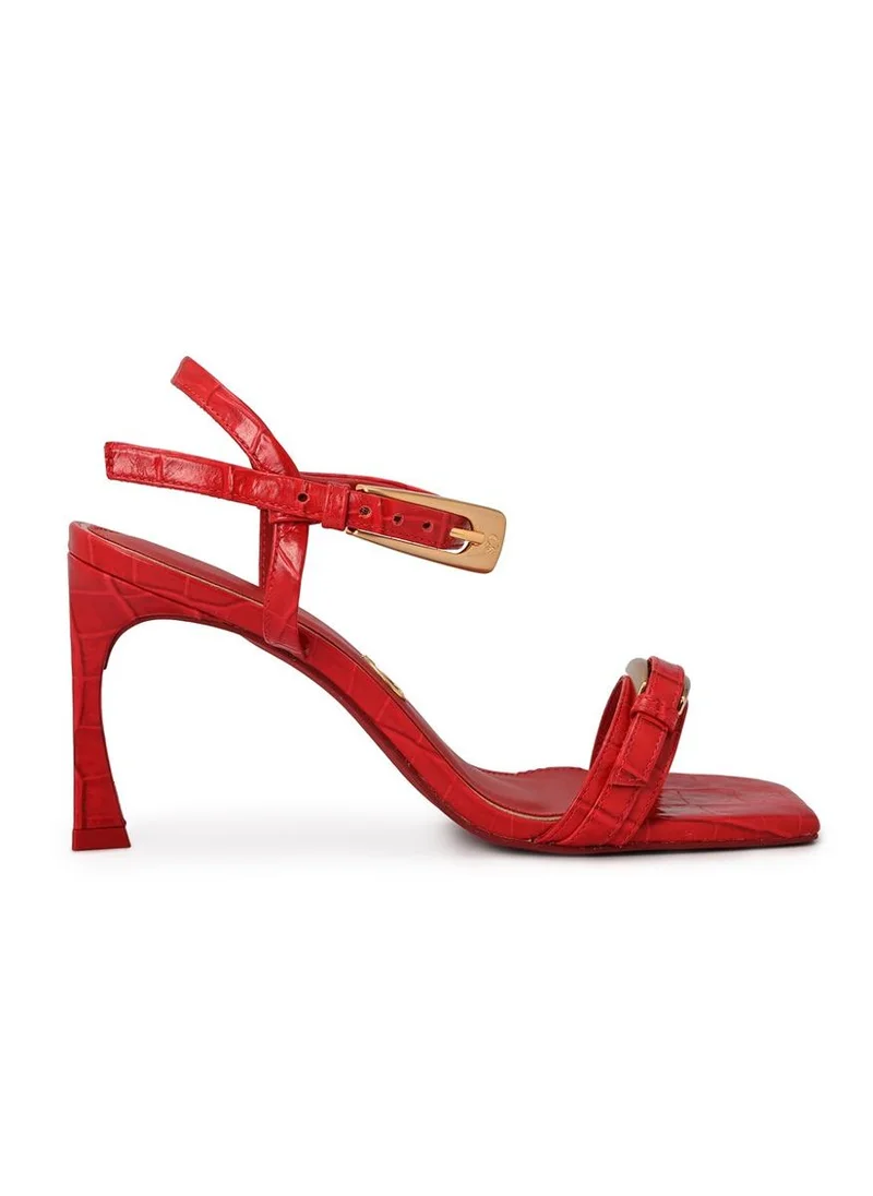 Carmen Steffens  Red Ruby Sandal with Golden Buckle for Women | Best Price UAE