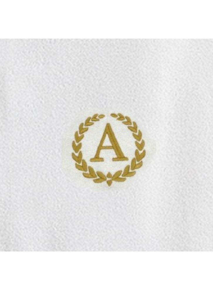 BYFT Embroidered For You (White) Luxury Monogrammed Bath Towel (70 x 140 Cm-Set of 1) 100% cotton, Highly Absorbent and Quick dry Bath Linen-600 Gsm (Golden Letter A) - Image 5