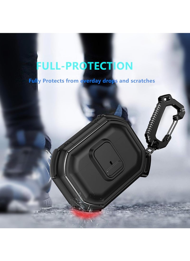 Generic - Case for Airpods Pro 2nd Generation Case Lock with Keychain Lanyard Rugged Military Armor Protective Cover for Men Women,Shockproof Cover (Blue) - Image 1
