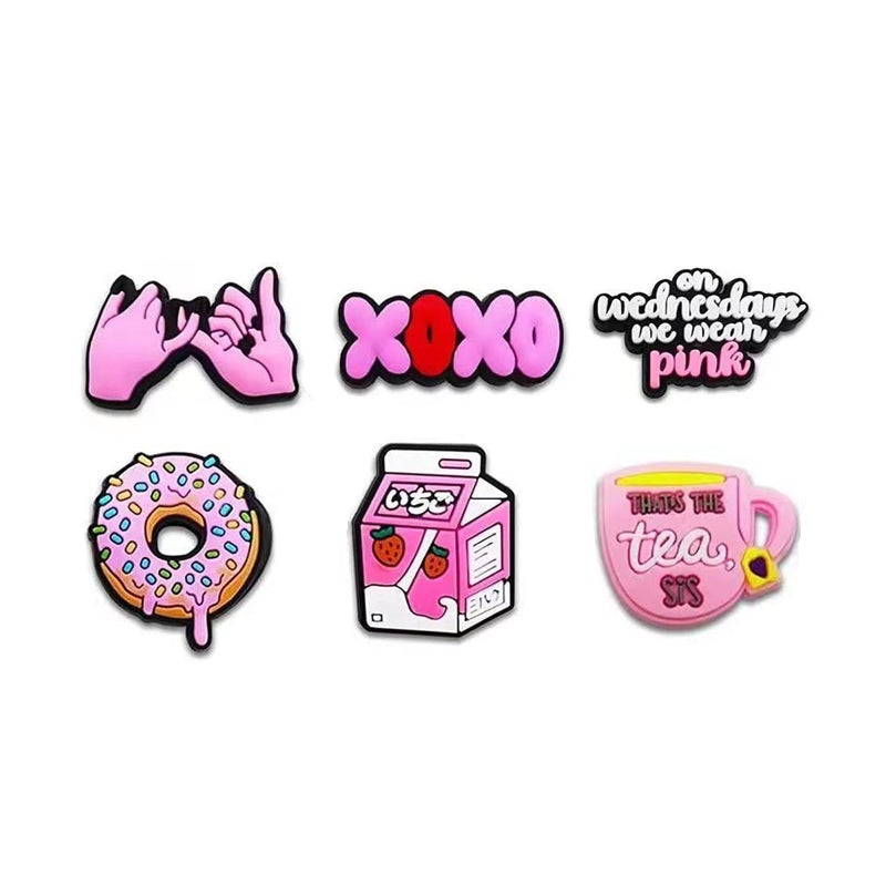 BOWNDY Pink Girls Charms for Clog & Sandals Shoe Decoration, Cute Girly Charm, Bulk Charms - Image 4