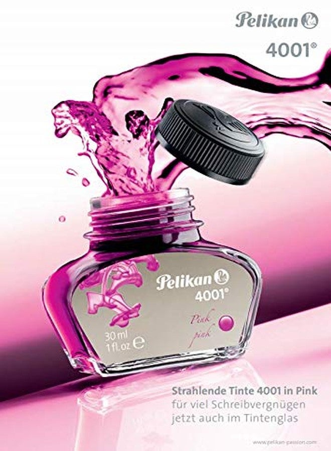 Pelikan 301343 Ink 4001 Brilliant Pink 30ml in Glass - Image 2