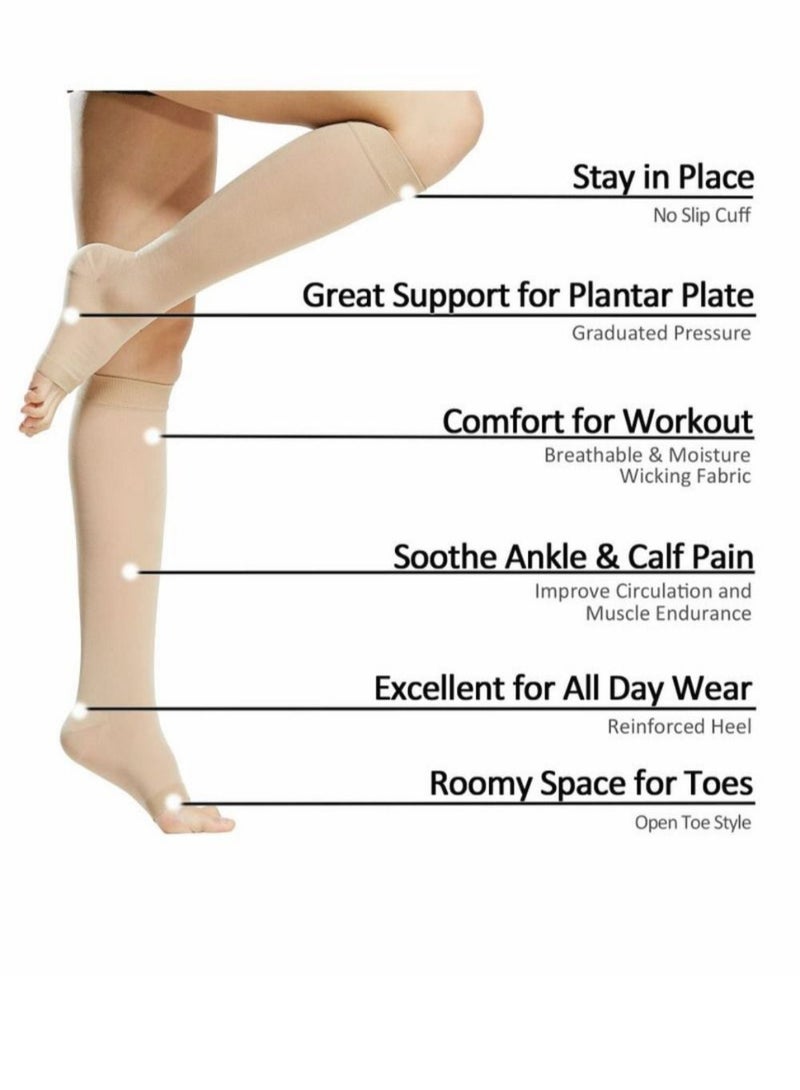 HADASSAH HADASSAH Varicose Veins Medical Elastic Stockings Open Toe Thin XXL  - Image 3