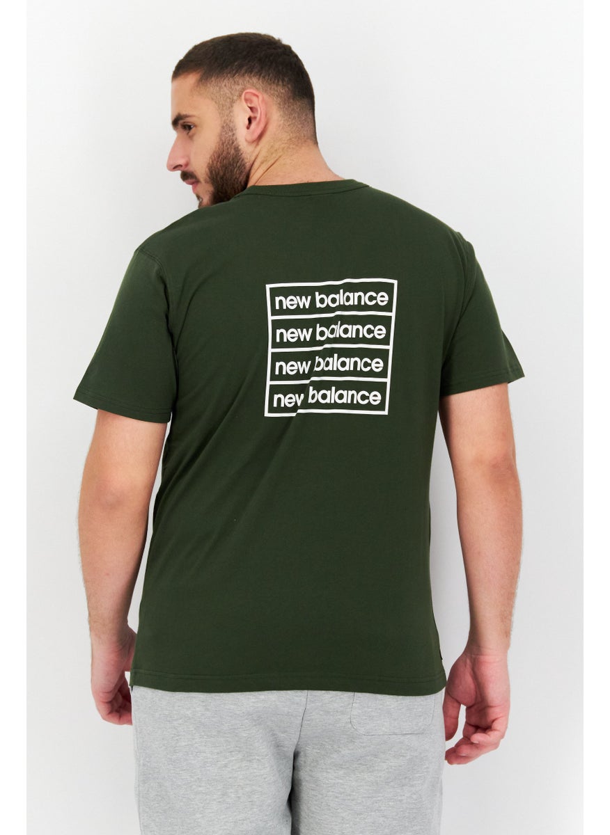 New Balance Men Sportswear Fit Training Short Sleeve T-Shirt, Olive  - Image 3