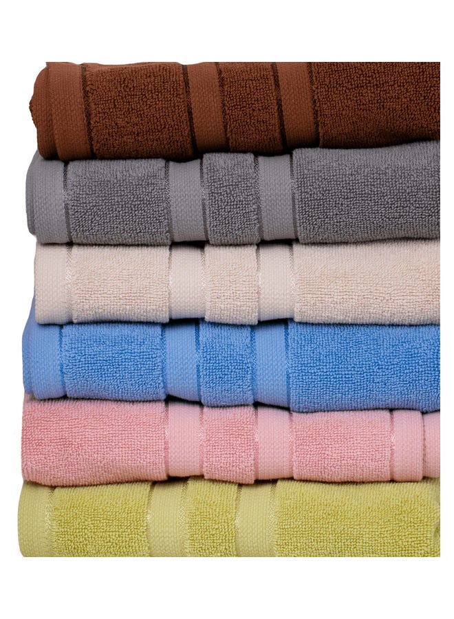 طقم مناشف استحمام من القطن الناعم بنسبة 100%, مكون 6 قطع متعدد الألوان 50 X 90سم