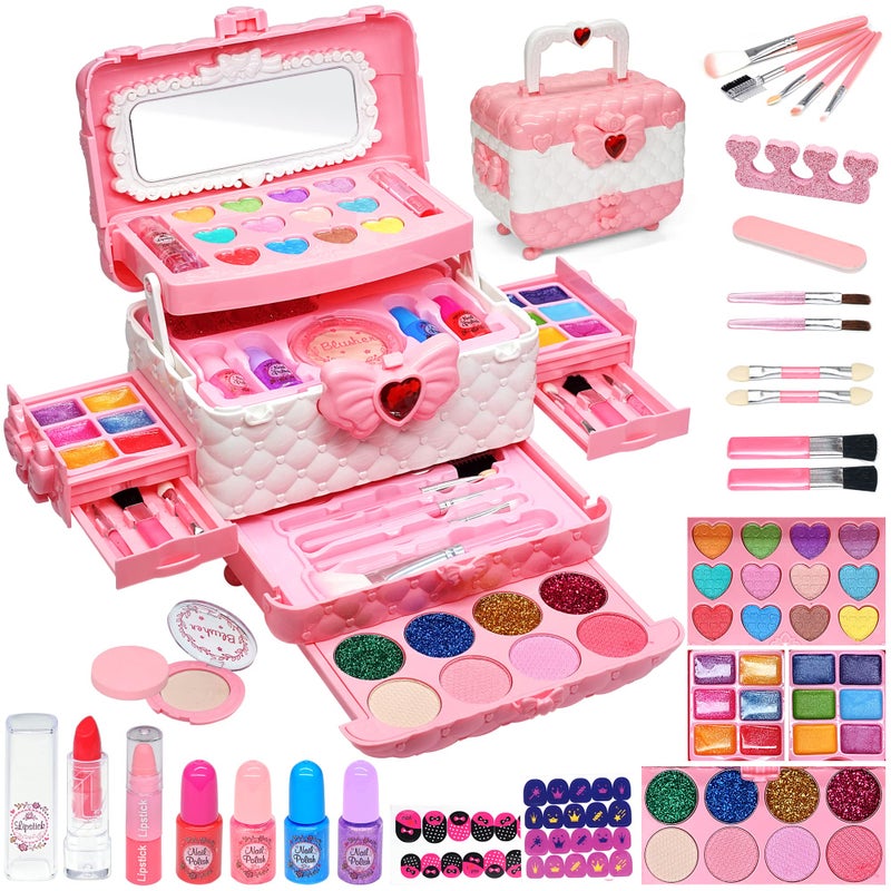 HERAPFANN Kids Makeup Sets for Girls Kids Makeup Sets for Girls 58 Maquillaje para Nias Play Make Up Kit Best Toys for Little GirlPrincess Toddler Kid Stuff Ages3456789 10 Year Old Girl Birthday Gifts - Image 4