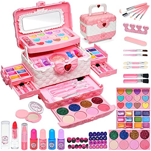 HERAPFANN Kids Makeup Sets for Girls Kids Makeup Sets for Girls 58 Maquillaje para Nias Play Make Up Kit Best Toys for Little GirlPrincess Toddler Kid Stuff Ages3456789 10 Year Old Girl Birthday Gifts - Image 1