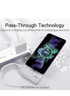 iWalk iWALK Small Portable Power Bank 4500mAh Power Bank, C-Type Diamond-Silver  - Image 5