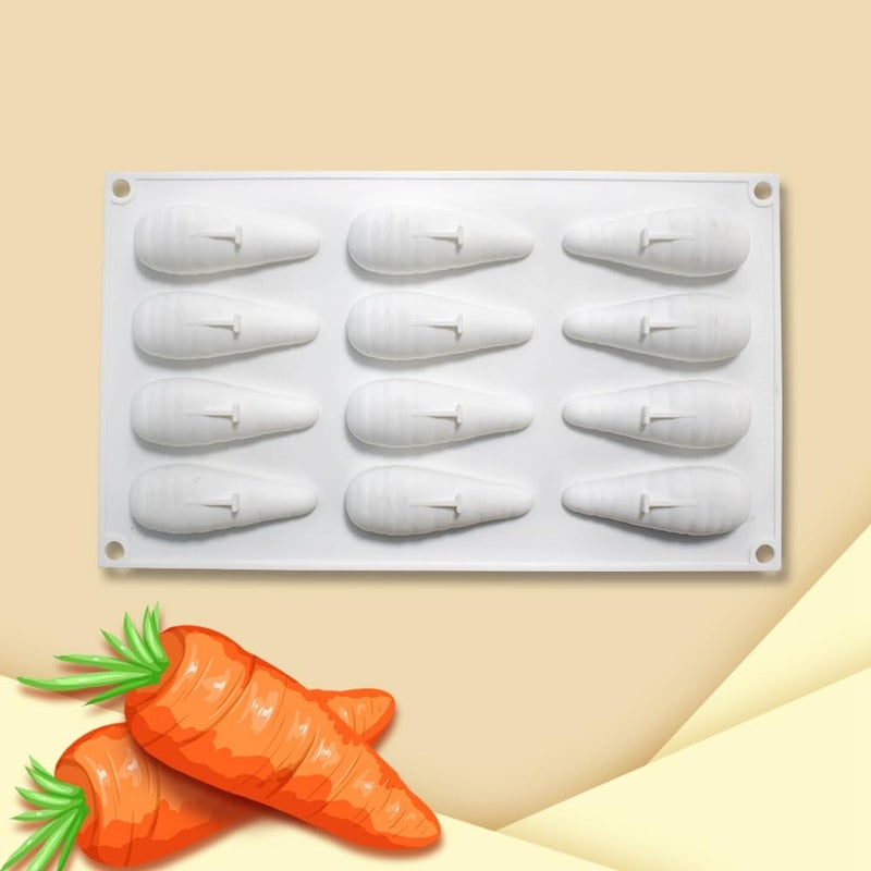 3D Carrot Bunny Silicone Mold for Baking Chocolate Mousse Cake Ice Cream Dessert Pastry Mould Decorating Tools Carrot K_1176 X68 X072inch