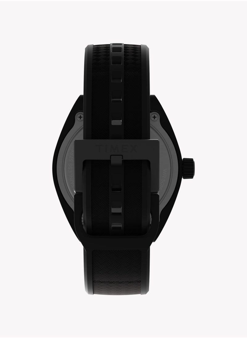 تيميكس ساعة Timex للجنسين 40 مم من السيراميك البيئي باللون الأسود مع حزام Bio-TPU أسود ولمسات صفراء TW2W42400 للجنسين  - Image 2