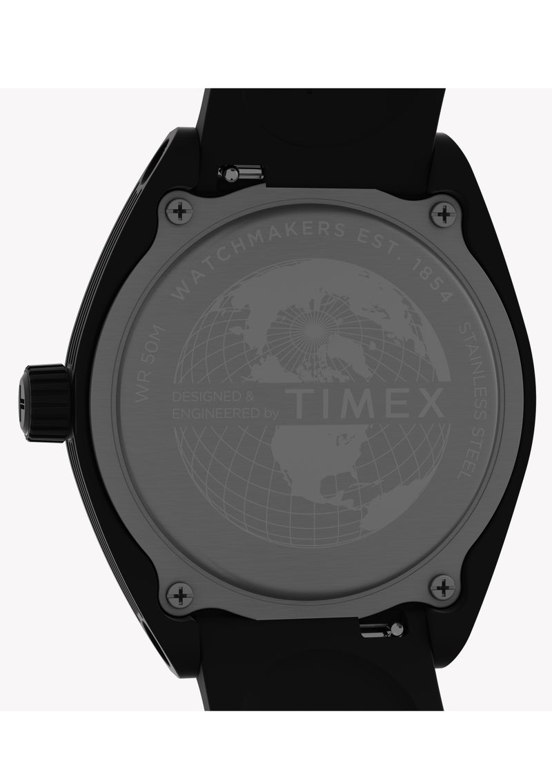 تيميكس ساعة Timex للجنسين 40 مم من السيراميك البيئي باللون الأسود مع حزام Bio-TPU أسود ولمسات صفراء TW2W42400 للجنسين  - Image 3