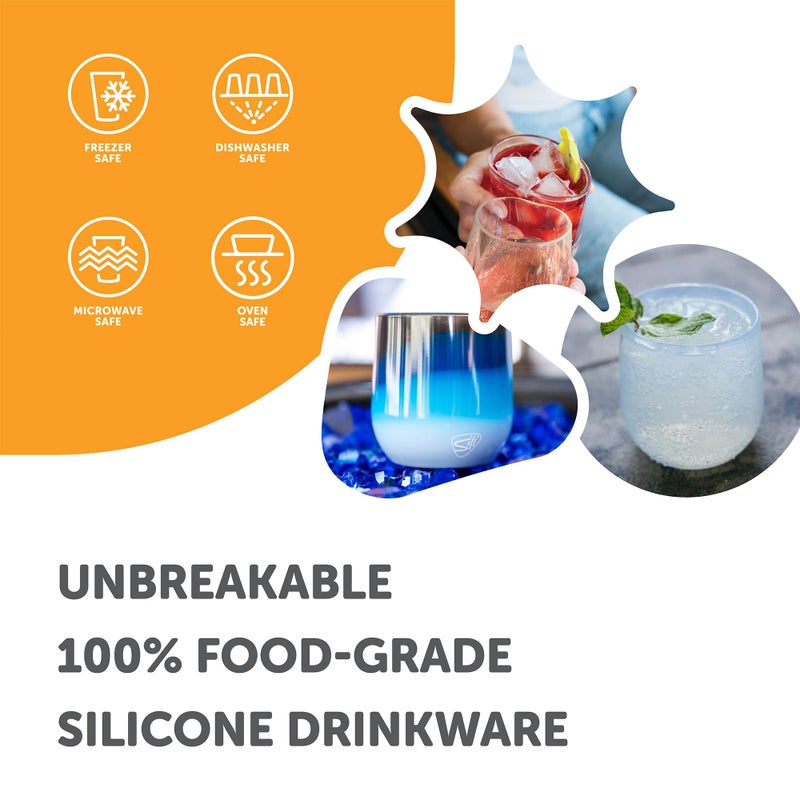 Silipint 12oz Stemless Silicone Wine Glass - BPA-Free Shatterproof Non-Toxic Dishwasher Safe Unbreakable Wine Glass - Perfect for Outdoor Picnics Camping Home Use (Mountain Air) - Image 4