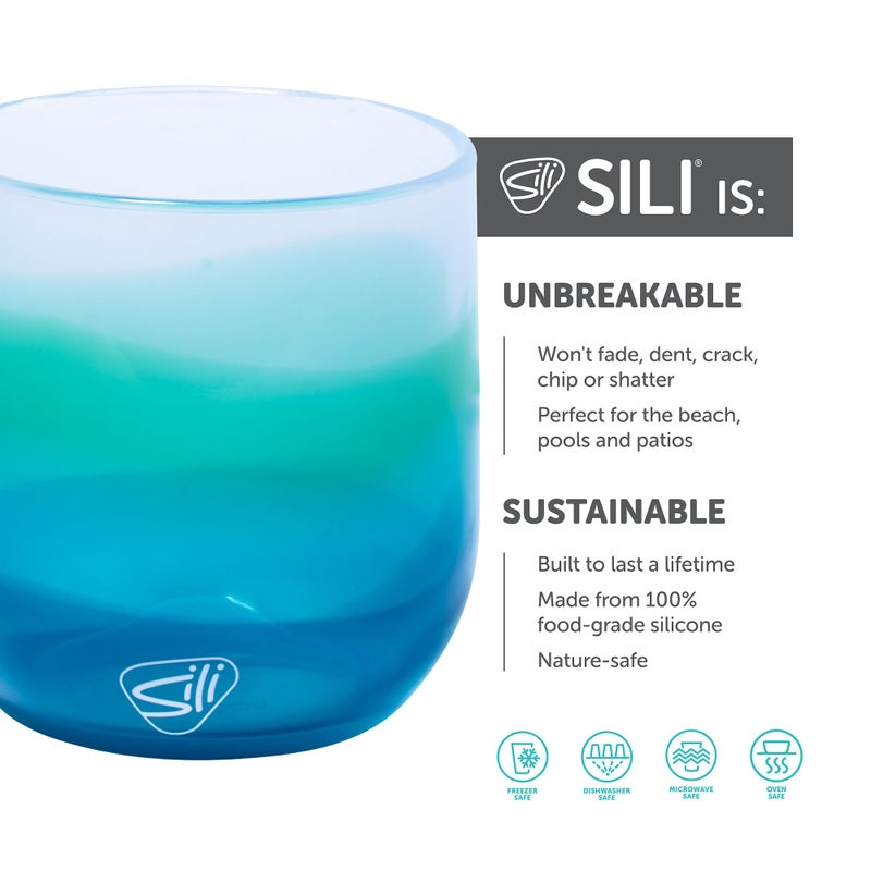Silipint 12oz Stemless Silicone Wine Glass - BPA-Free Shatterproof Non-Toxic Dishwasher Safe Unbreakable Wine Glass - Perfect for Outdoor Picnics Camping Home Use (Mountain Air) - Image 2