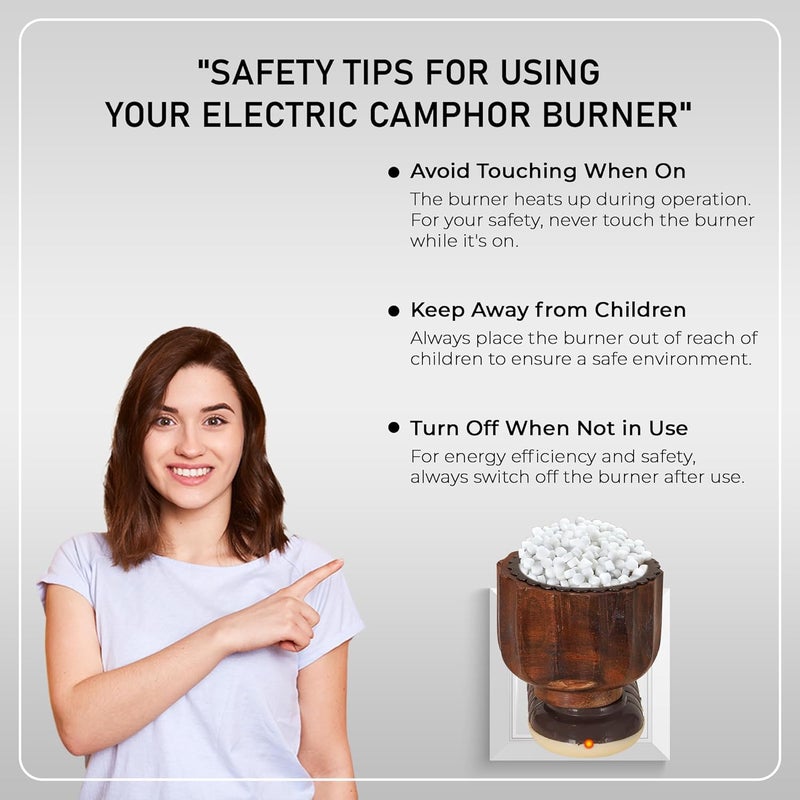 Vedic Kapoor Dani Electrical Camphor Kapoor Burner Holder Essential Oil Fragrance Electric Wooden Kapoor Dani for Home & Office(Design Color May Vary, Pack of 1) - Image 4
