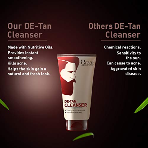 Qraa Men De-Tan Cleanser For Skin Lightening & Brightening | Dirt & Blackhead Removal |Tan Removal Face Cleanser, Scrub & Pack | 100gm - Image 5