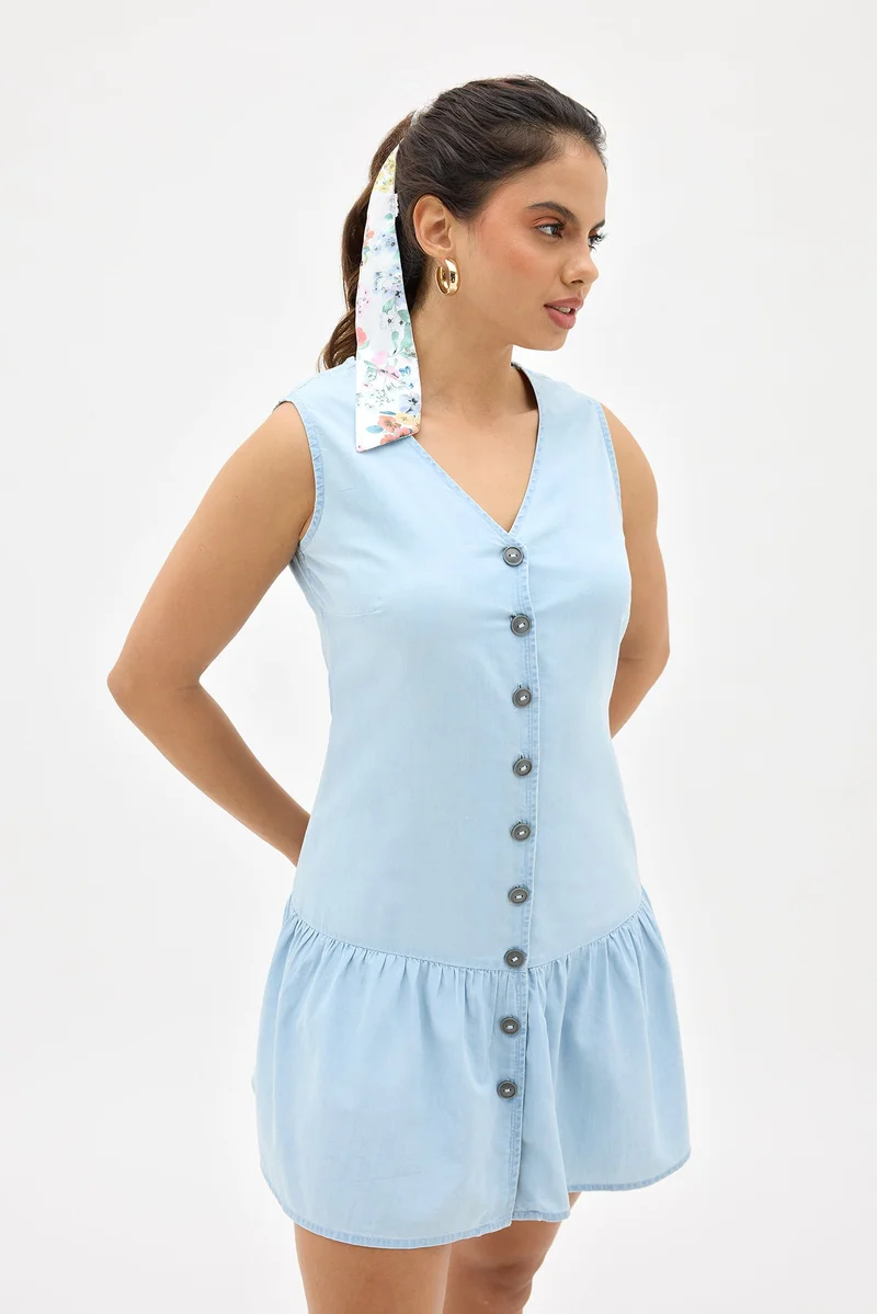 Virgio Button-Down Denim Dress