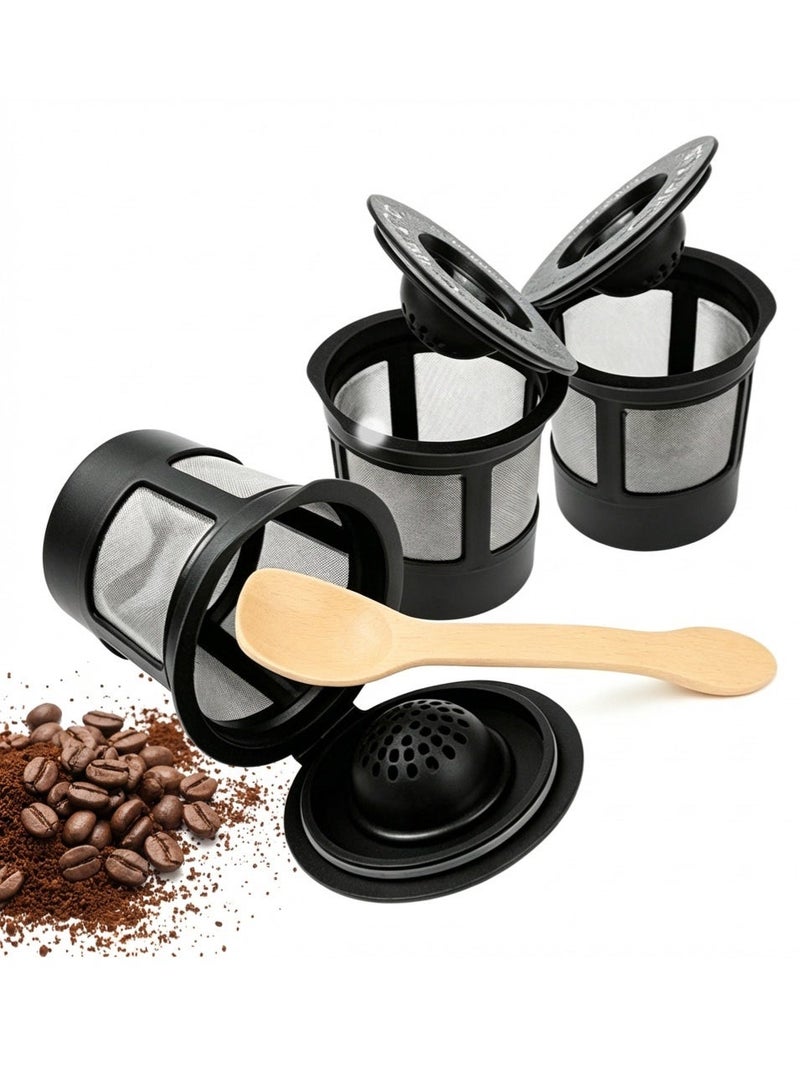 لث فلتر قابل لإعادة الاستخدام لكبسولات القهوة من نوع K-Cup لمعظم ماكينات قهوة Keurig، مصنوع من شبكة من الفولاذ المقاوم للصدأ وفلتر قهوة صديق للبيئة من مادة ABS - كبسولة قابلة لإعادة التعبئة لكوب واحد، مزودة بختم سيليكون صالح للطعام، مناسبة للقهوة والشاي والإسبريسو (عبوة واحدة) - Image 1