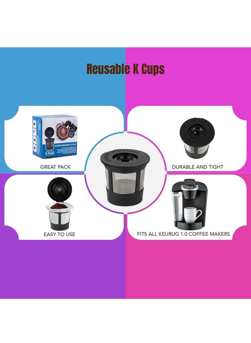 لث فلتر قابل لإعادة الاستخدام لكبسولات القهوة من نوع K-Cup لمعظم ماكينات قهوة Keurig، مصنوع من شبكة من الفولاذ المقاوم للصدأ وفلتر قهوة صديق للبيئة من مادة ABS - كبسولة قابلة لإعادة التعبئة لكوب واحد، مزودة بختم سيليكون صالح للطعام، مناسبة للقهوة والشاي والإسبريسو (عبوة واحدة) - Image 2