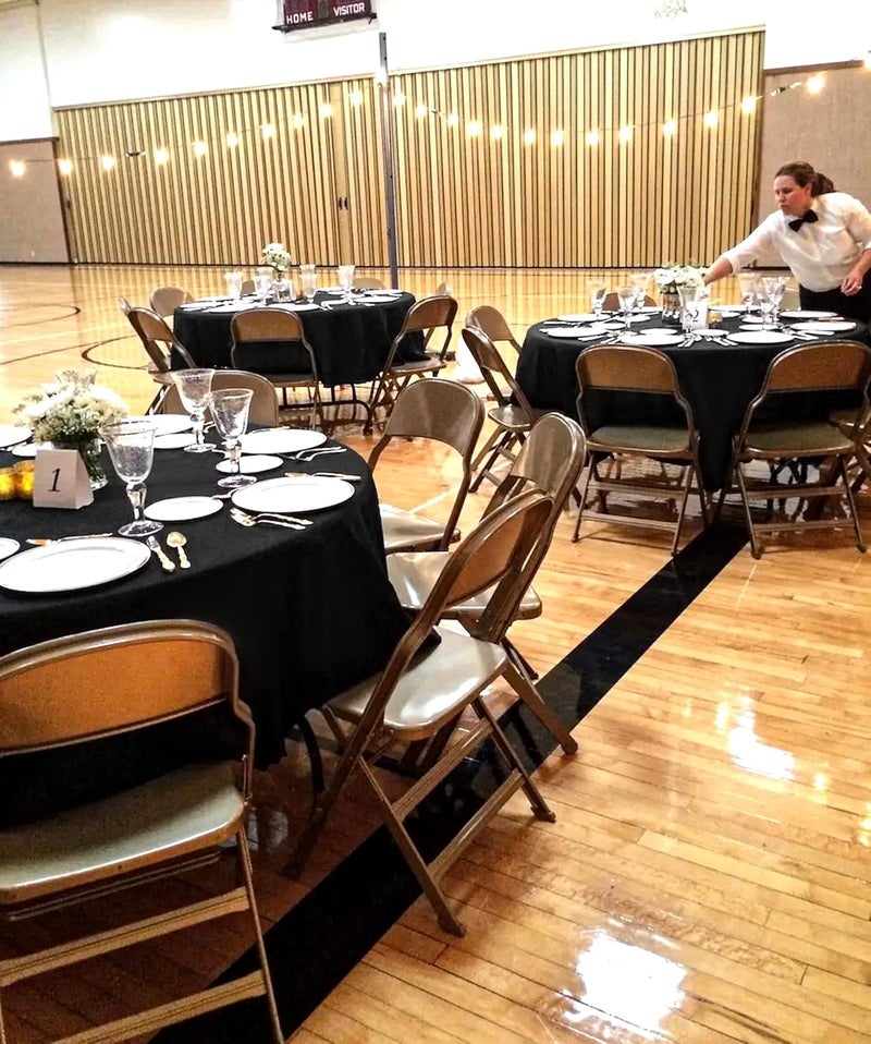 FXKS 4 Packs Black Round Table Cloth 108 Inch Circular Table Cloth, Stain and Resistant Washable Polyester Round Tablecloth Table Cover for Wedding Parties Banquet Reception Gift Table - Image 5