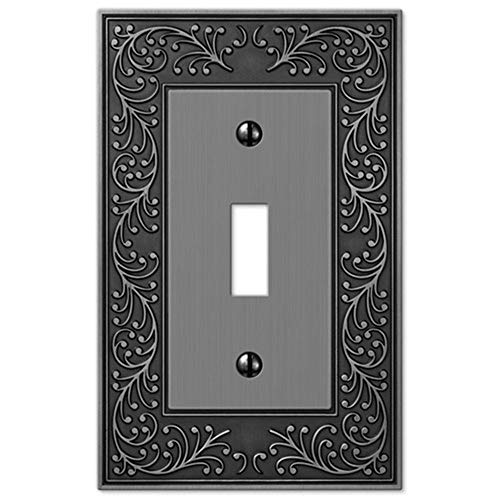 Amerelle 43TAN English Garden Wallplate, 1 Toggle, Cast Metal, Antique Nickel, 1-Pack - Image 1