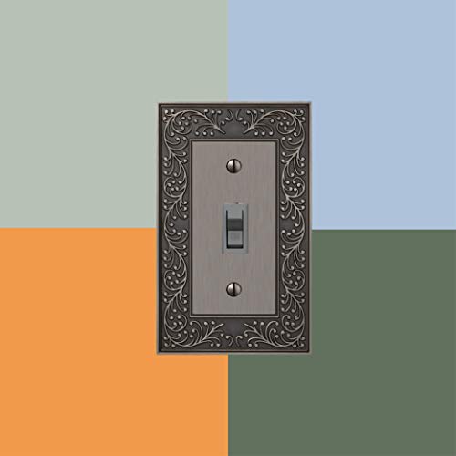 Amerelle 43TAN English Garden Wallplate, 1 Toggle, Cast Metal, Antique Nickel, 1-Pack - Image 2