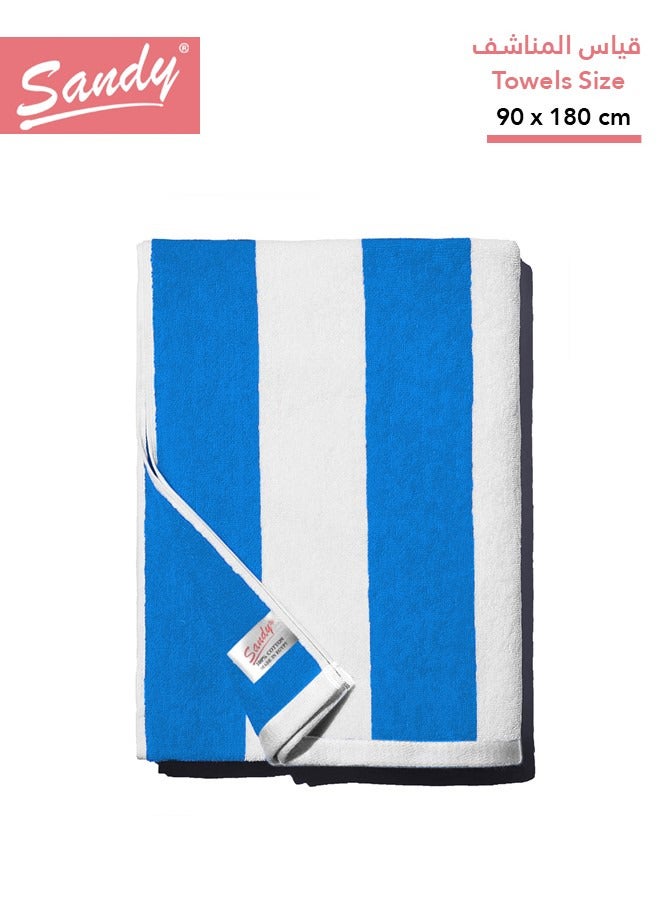 Sandy Extra Large Bath Towel Premium Hotel Quality 100% Cotton Made in Egypt, Soft Quick Drying and Highly Absorbent (90x180 cm) - Sea Blue - Image 1