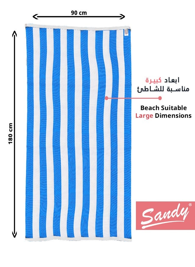 Sandy Extra Large Bath Towel Premium Hotel Quality 100% Cotton Made in Egypt, Soft Quick Drying and Highly Absorbent (90x180 cm) - Sea Blue - Image 5