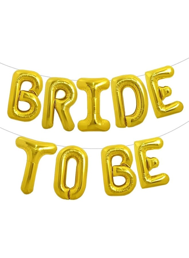 BRIDE TO BE Gold Foil 16 inch  9 piece balloon banner set with string for wall decorations Bridal Shower and Bachelor Party - Image 1