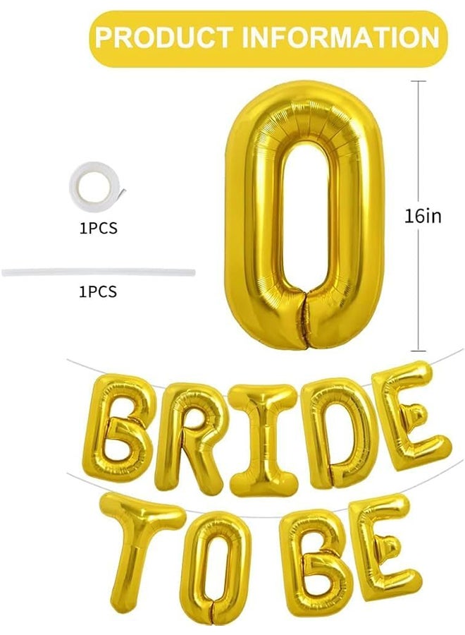 BRIDE TO BE Gold Foil 16 inch  9 piece balloon banner set with string for wall decorations Bridal Shower and Bachelor Party - Image 2