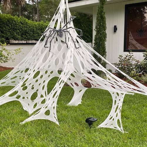 DAZONGE Spider Webs Halloween Decorations, Stretchy Halloween Beef Netting Spider Web, Spooky Spider Web Decorations for Haunted House - Image 1