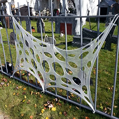 DAZONGE Spider Webs Halloween Decorations, Stretchy Halloween Beef Netting Spider Web, Spooky Spider Web Decorations for Haunted House - Image 4