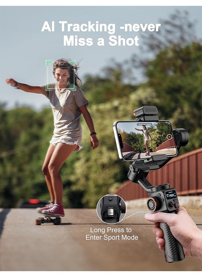 hohem - hohem iSteady M6 Kit Gimbal Stabilizer for Smartphone, 3-Axis Phone Gimbal with AI Tracking, Magnetic Fill Light, 18H Long Lasting Battery Stabilizer for iPhone & Android, Ideal for Video Recording - Image 1