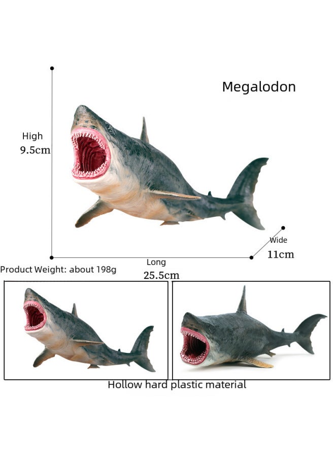 Simulated Animal Plant Models Toy - Realistic Lifelike Duckling Lotus Leaf Design Suitable For Educational Play-Color:Spot Hollow Megalodon Shark Model About 0.198kg  - Image 3