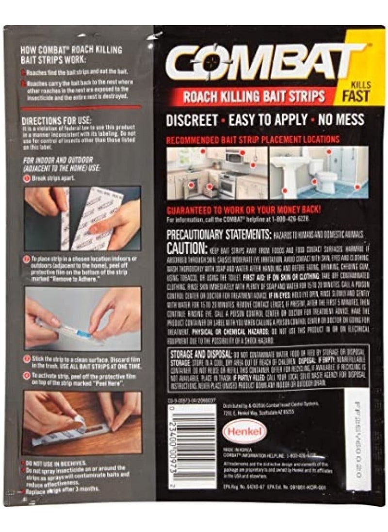 Combat - Combat Sticky Bait Strips for Killing Large and Small Cockroaches for Indoor and Outdoor Use, Combat Roach Killing Bait Strips Fast & Easy to Use Stick Anywhere, 10 Strips - Image 1