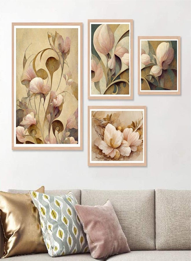 ARTELLY Decorative Big Size Wall Painting For Living Room Bedroom Drawing Room Decor - Framed Wall Painting For Home/Wall Decoration Set of 4 Office Decor Photo Frames Gifts (Art Deco, 4) - Image 1