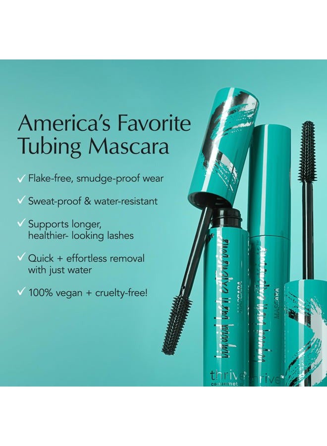 Thrive Causemetics Liquid Lash Extensions Mascara, Tubing Thrive Mascara Lengthening, Volumizing & Curling, Smudge Proof, Washable, No Clumping or Flaking, Vegan & Cruelty Free, Brynn (Rich Black) - Image 2