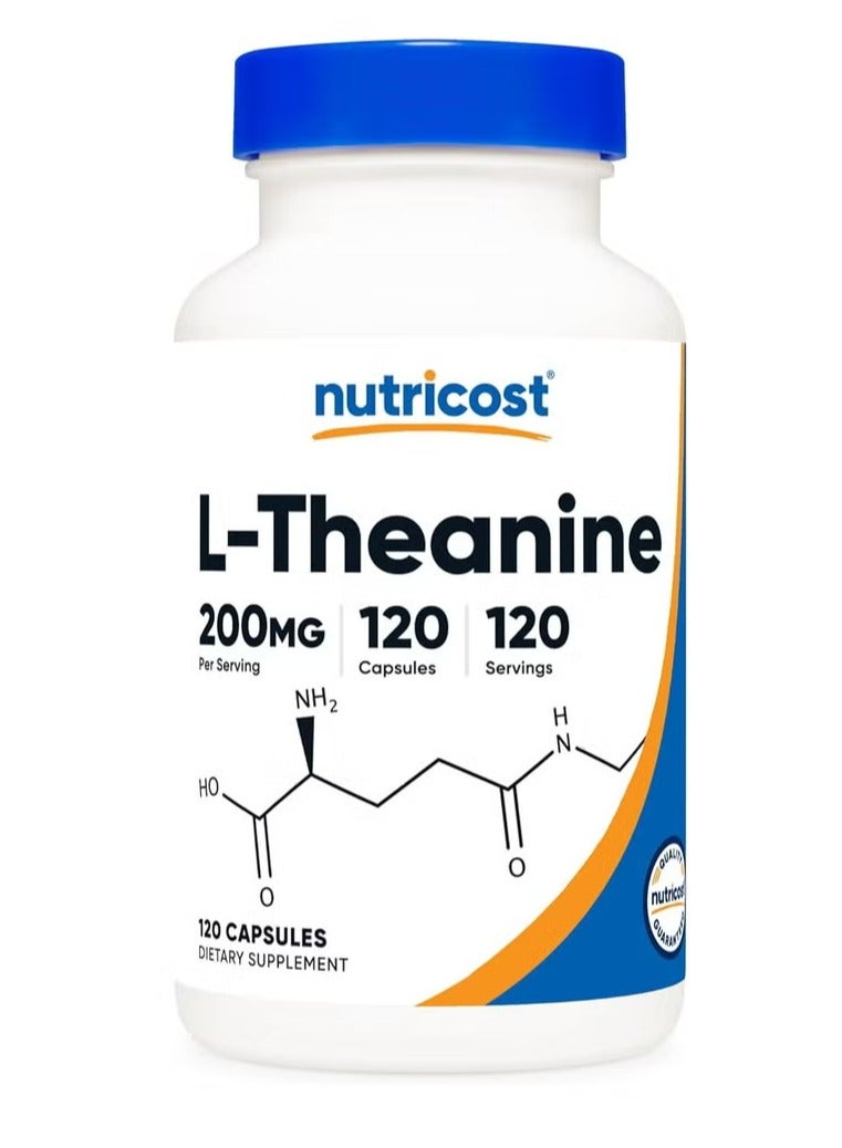 Nutricost L-Theanine 200mg, 120 Capsules, Double Strength - Non-GMO, Gluten Free